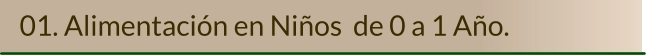 01. Alimentación en Niños  de 0 a 1 Año.